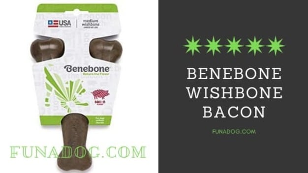 Benebone review : This chew dog toy has the shape of a wishbone and is flavored with a real red bacon flavor. The Benebone design grade eases gaming for dog owners who care to play a tug-of-war game with their puppies to pack particular stuff!
